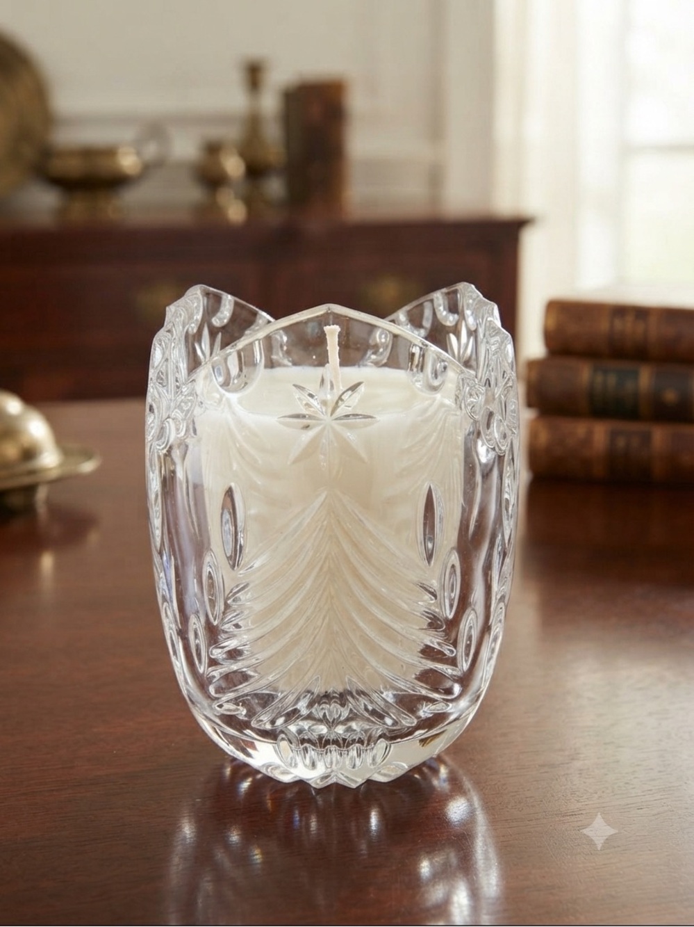 Elegant Crystal Mikasa Christmas Tree crystal votive candle holder